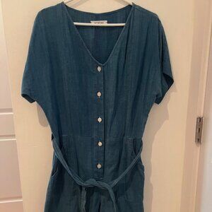 NYMANE WYLDER ROMPER INDIGO COTTON  - size XS